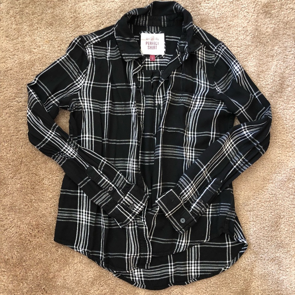 Black and white plaid flannel